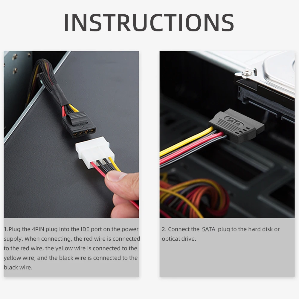 Cavo Adattatore SATA Maschio A IDE Molex Femmina 4 Pin – Alimentazione Per Vecchi Hard Disk