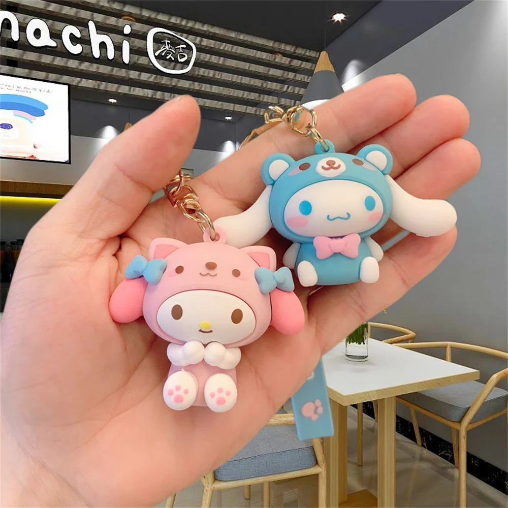 

Anime Sanrio Hello Kitty Keychain Cinnamoroll Kuromi Keychains Pendant Kawaii 산리오 My Melody Pompompurin Car Keyring Girl Gifts