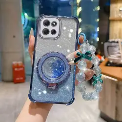 Premium Phone Case Set with Lanyard and Circular Stand - Comfortable and Stylish Protection for Motorola Moto G86 (Blue)