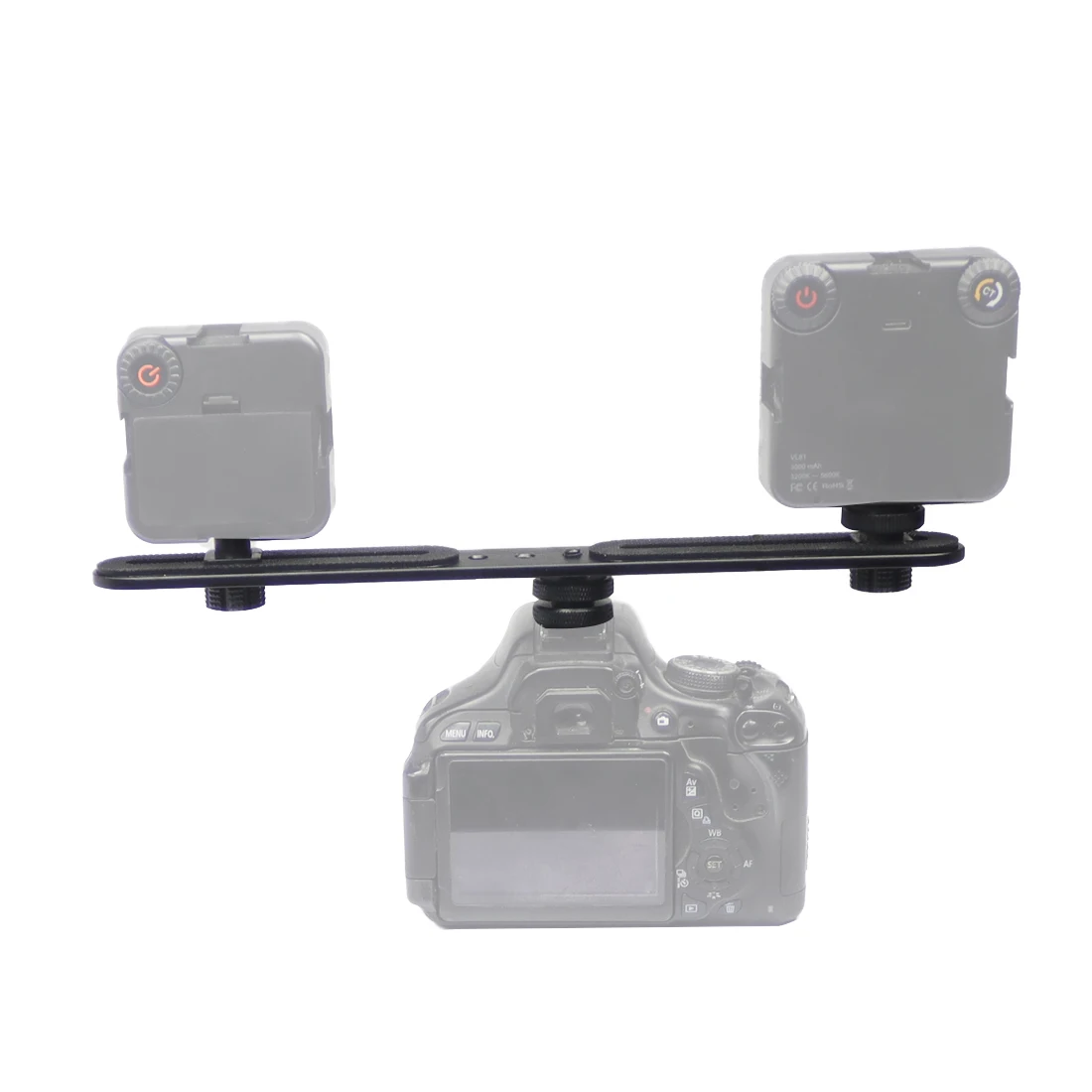 Double Cold Hot Shoe Adapter Mount Extension Holder Video Bracket for Canon for