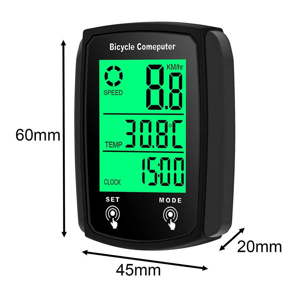 Touch Screen Bicycle Wired Code Meter Speedometer Odometer English Code Meter Luminous Wired Code Meter Odometer Cycling Supplie