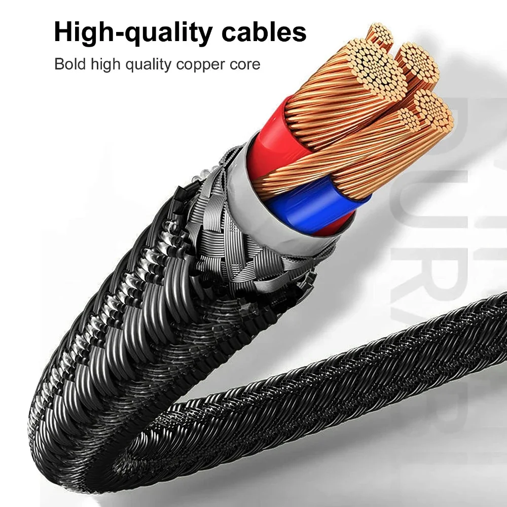 Compact Nylon & Aluminum USB C to USB A Fast Charging Cable - 25cm