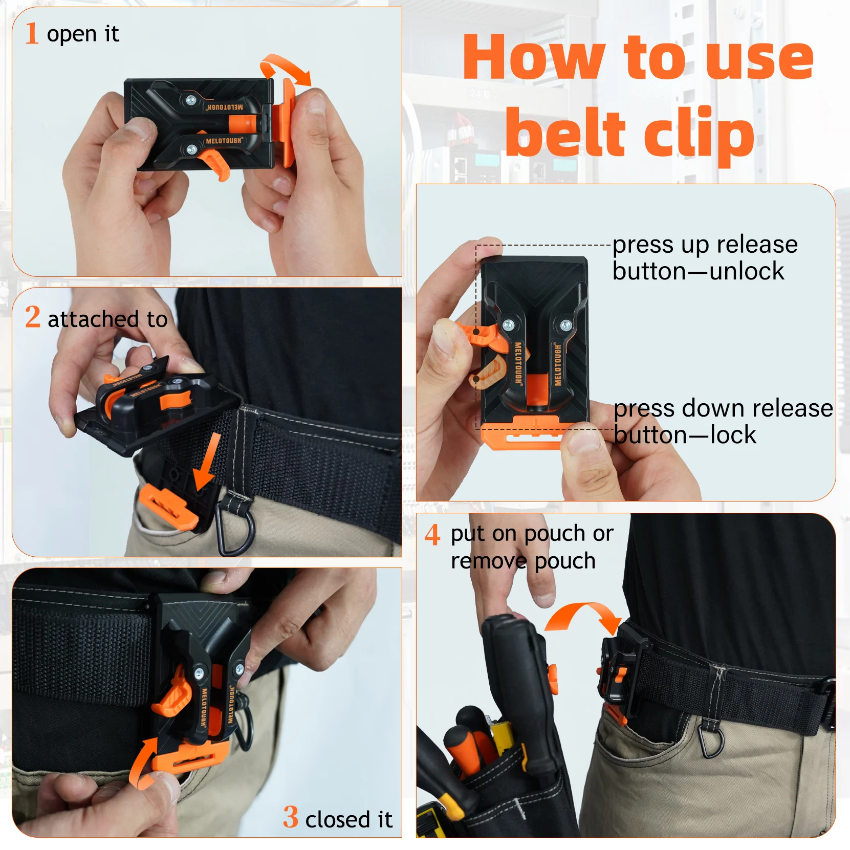 Contractor's Tool Pouch Electrician's Tool Pouch Nail ScrewWork Framer's Tool Belt Pouch with Hammer Ring Clip Utility Organizer 5