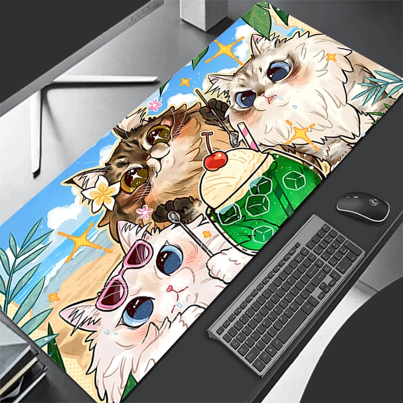 New Mouse Pad Larger XXL 900x400 Speed Mini Pc Computer Keyboard Pads Fairy Tale Cat Desk Mat Gaming Accessories Home Mousepad 4