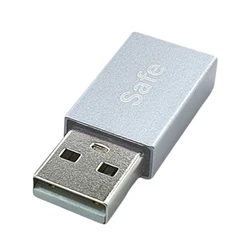 Enhanced Safe Charging USB Data Blocker with Advanced Voltage and Current Protection Features (Silver)