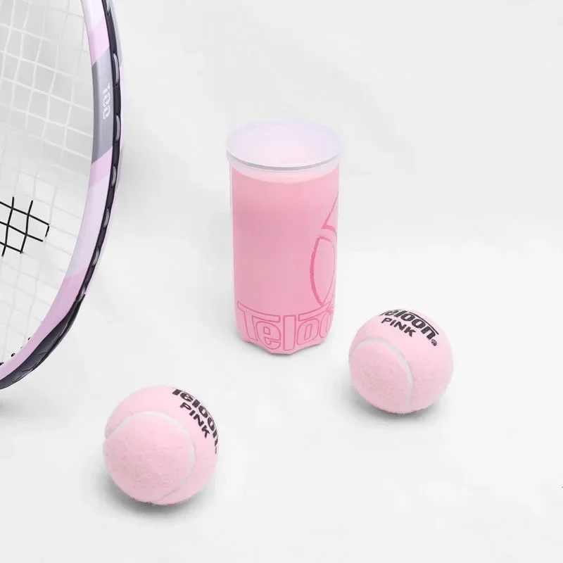 Teloon Pink Tennis Ball Acrylic Wool Cloth 1/2 Pack Practice Training Outdoor Entertainment Ball Tennis Suitable for Beginner