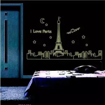 

Glow in the Dark Wall Stickers Eiffel Tower Paris London City View Luminous Sticker Fluorescent Art Wall Decals Mural Home Decor