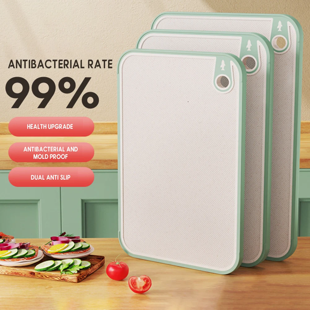 

Double Side Cutting Board With Grinding Anti-Slip Hangable Cutting Plate Multifunctional Food Cutting Pad Kitchen Accessories