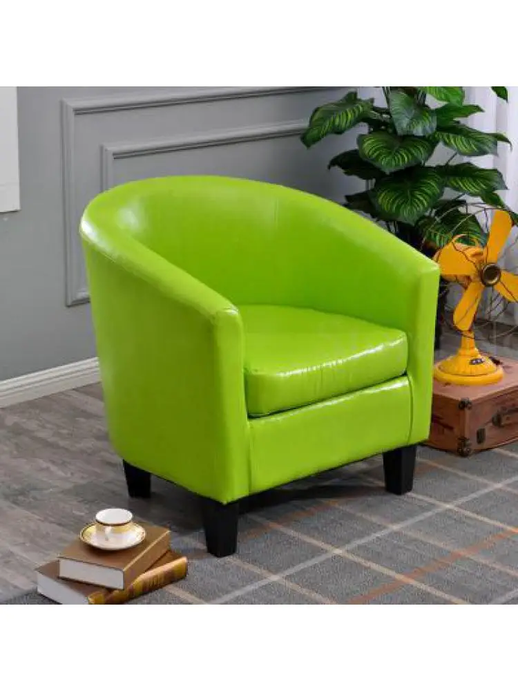 Single sofa leisure card seat hotel cafe sofa small apartment fabric leather net coffee