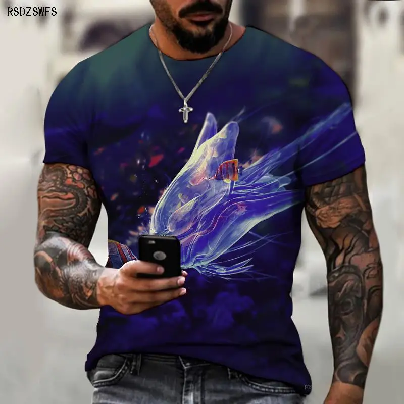 

Undersea Century 3D printing trend international men's shirt T-shirt summer street men and women short-sleeved oversized T-shirt