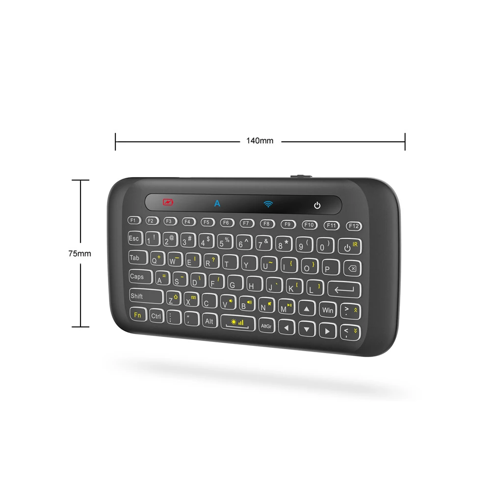 2.4GHz Backlit Wireless Keyboard IR Leaning Remote Control Touch Screen Air Mouse Keyboard Colorful LED with USB Dongle Receiver