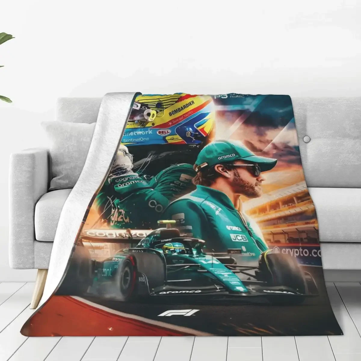 Fernando Alonso Throw Blanket Fleece Bedding Throw Blankets Cozy Lightweight for Couch Bedding Throws 3