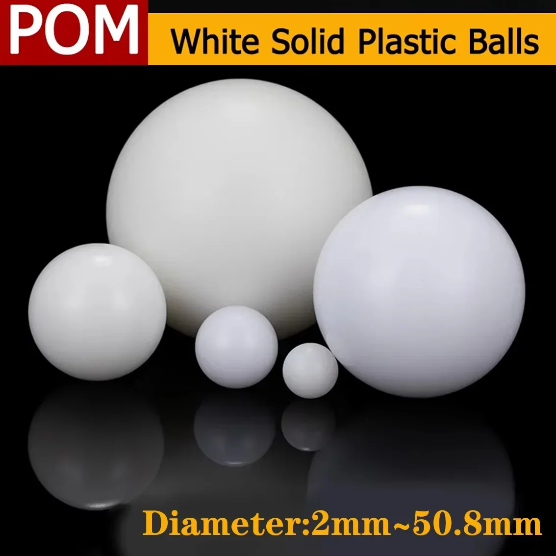 1-100pcs 흰색 POM 플라스틱 공 정밀 솔리드 볼 1 2 3 4 4.5 5 6 7 8 9 10 11 12 14 15 16 17 18 20 24 25 28 30 32mm  50mm