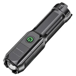 Compact USB Rechargeable Waterproof LED Keychain Flashlight (Style 3 - Black)