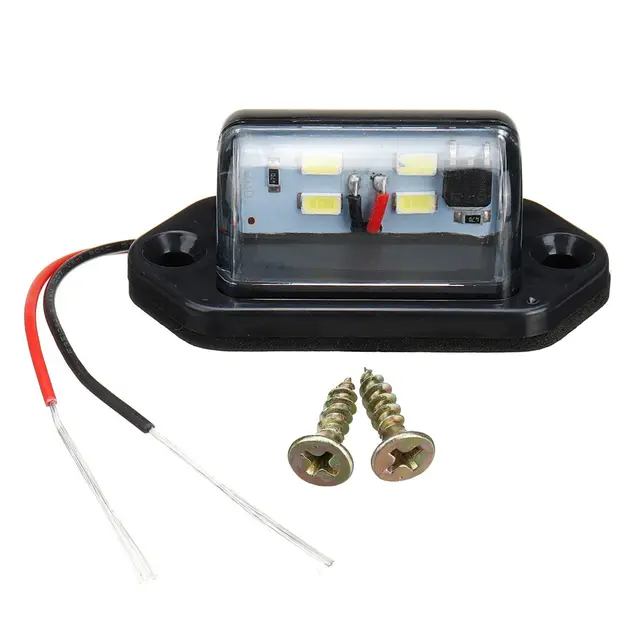 Lámpara De Matrícula Trasera Universal Negra 12V - Para Coches Clásicos Y Remolques