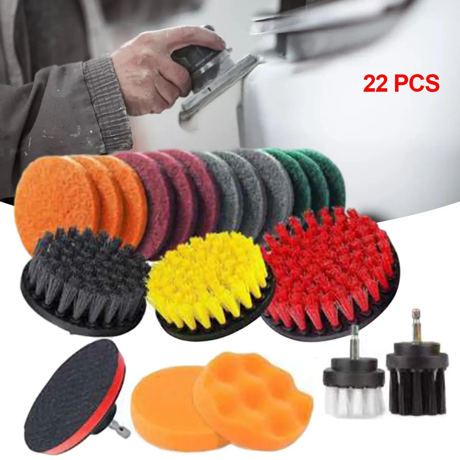 

22 Pieces Drill Brush Kit Replacement Scrubber for Household Floor Shower