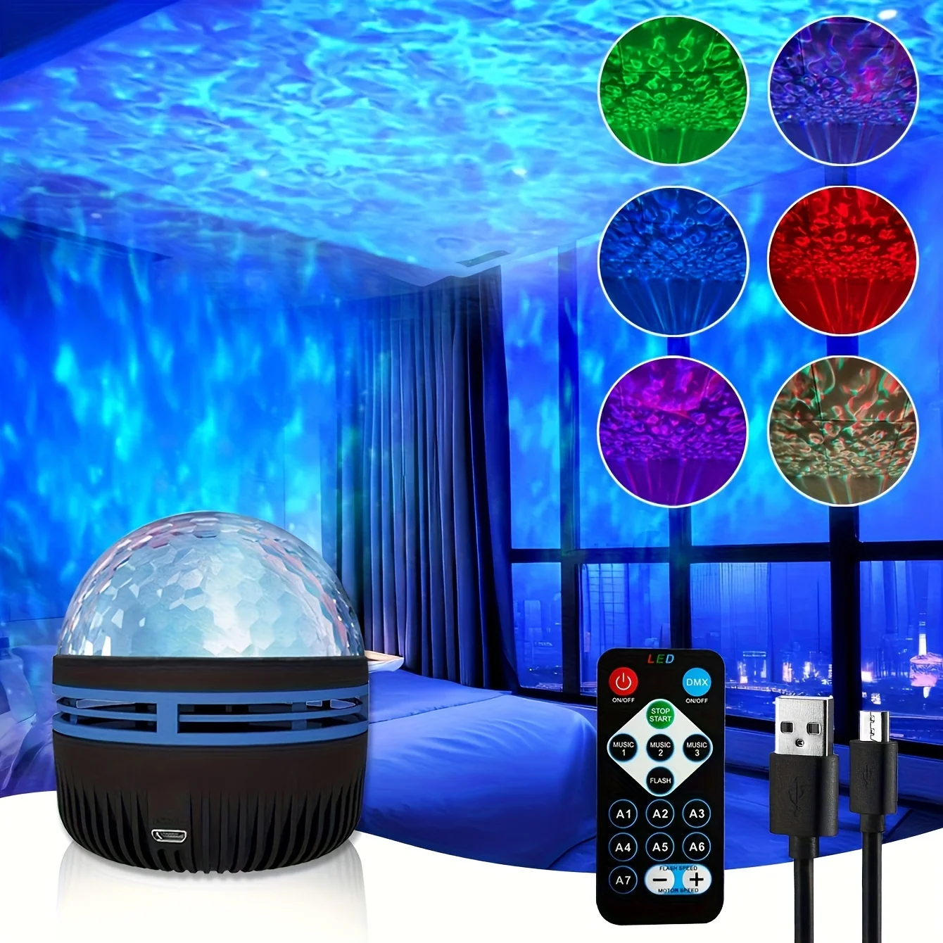 Aurora Borealis Starry Sky Projector LED Galaxy lamp Christmas Night Light with Remote 7 modes Camping Wedding Party Decorations