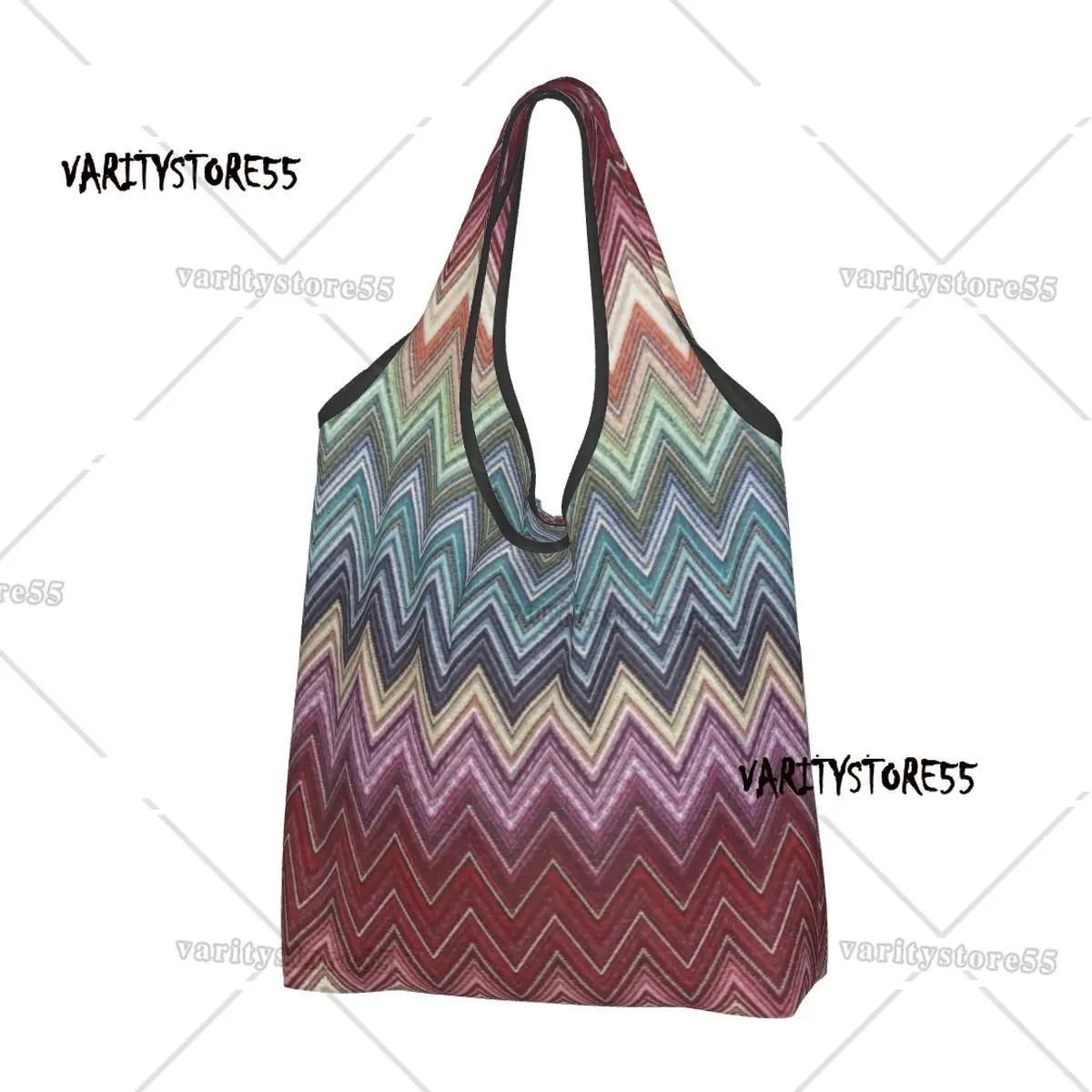 Abstract Geometric Home Zig Zag Generi Alimentari Shopping Tote Bag Cute Boho Modern Camouflage Shoulder Shopper Bags Borsa Grande