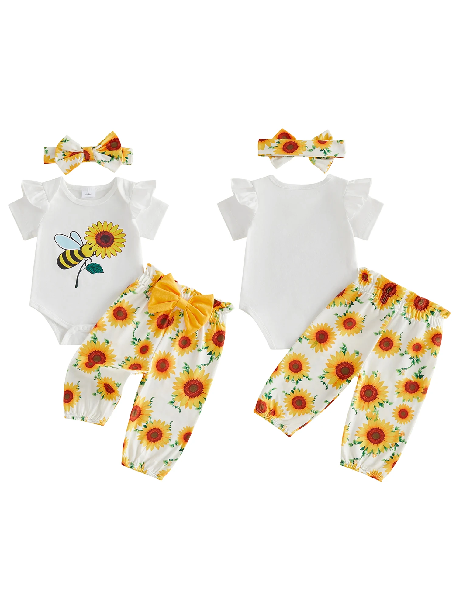 Baby Girl Romper Set w/headband 3