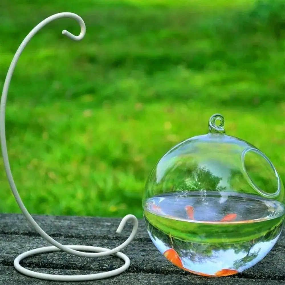 Title 5, Round/Rectangle Shape Hanging Glass Aquarium Fi...