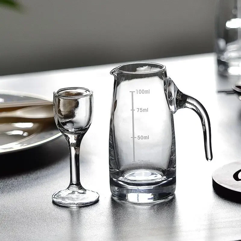 Baijiu Cup Set Two point One pot One cup Small size Mouthful High foot Strong wine cup with scale
