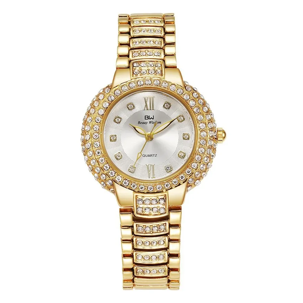 Fashion Women Watch Diamond Starry Sky Roman Scale Temperament Ladies Small Watches Bracelet Watch Steel Chain Clock(Only Watch) women watches