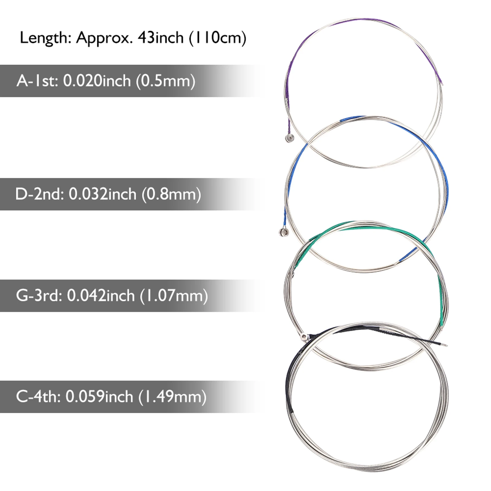 Copper Zinc Alloy 3/4 4/4 Cello Strings Replacement Part Accessories Guitar Metal Strings Guitar String Guitar Nylon String