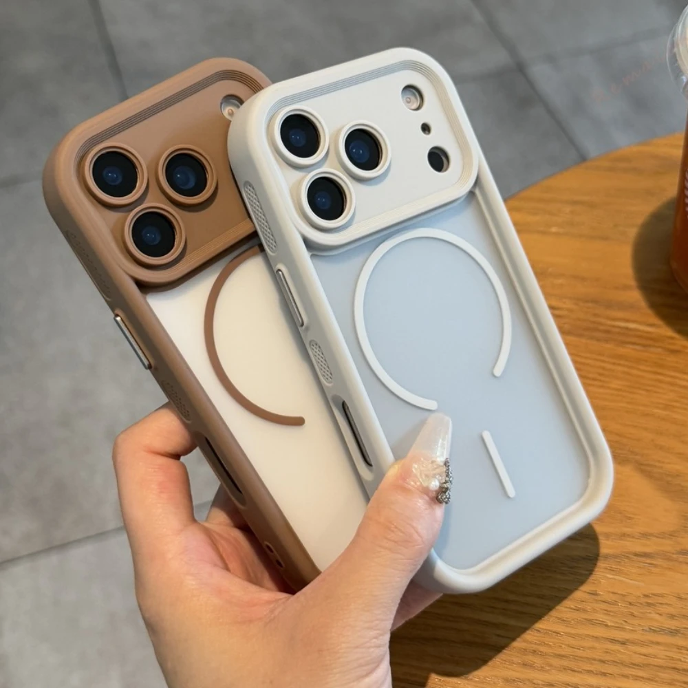 Magnetic Liquid Silicone Shockproof Phone Case with Magsafe Protector