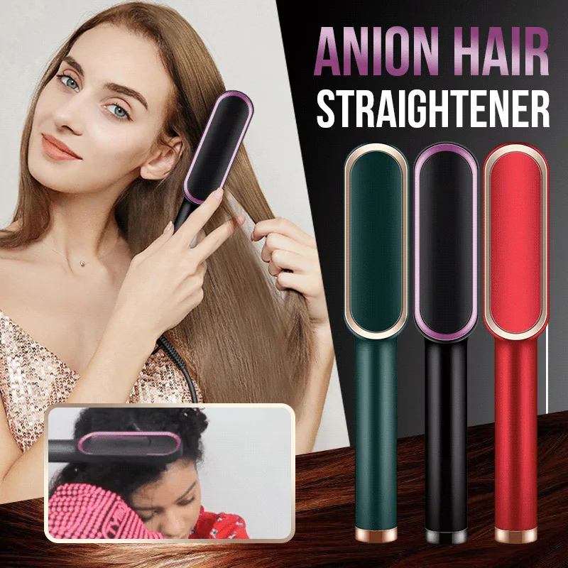 1pc Multifunctional Straight And Curly Dual Purpose Hair Straightener APS PP Electric Curling Iron Negative Ion Comb Brush Comb multifunctional air circulation fan scalable upright swing head floor turbo fan dual purpose intelligence remote control