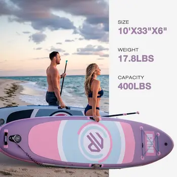 Inflatable Paddle Board with Stable Wing and Durable SUP Accessories, 10’ Inflatable Stand up Paddle Boards for Adults & 2