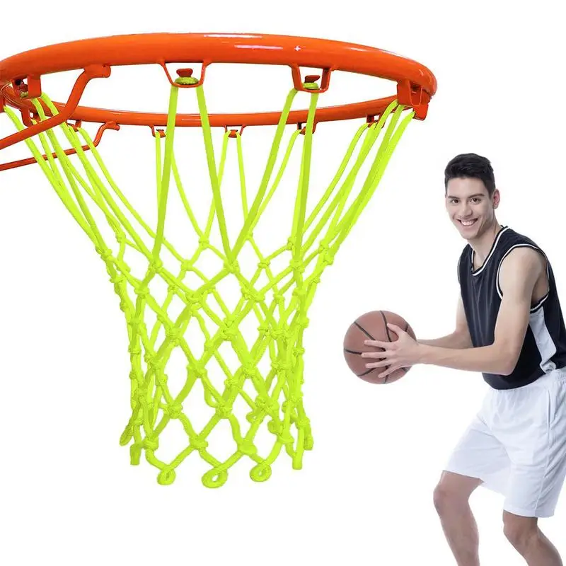 

Glowing Basketball Net 12 Loops Anti Whip Rim Net Heavy Duty Basketball Net For Standard Indoor Or Outdoor Rims Long Lasting And