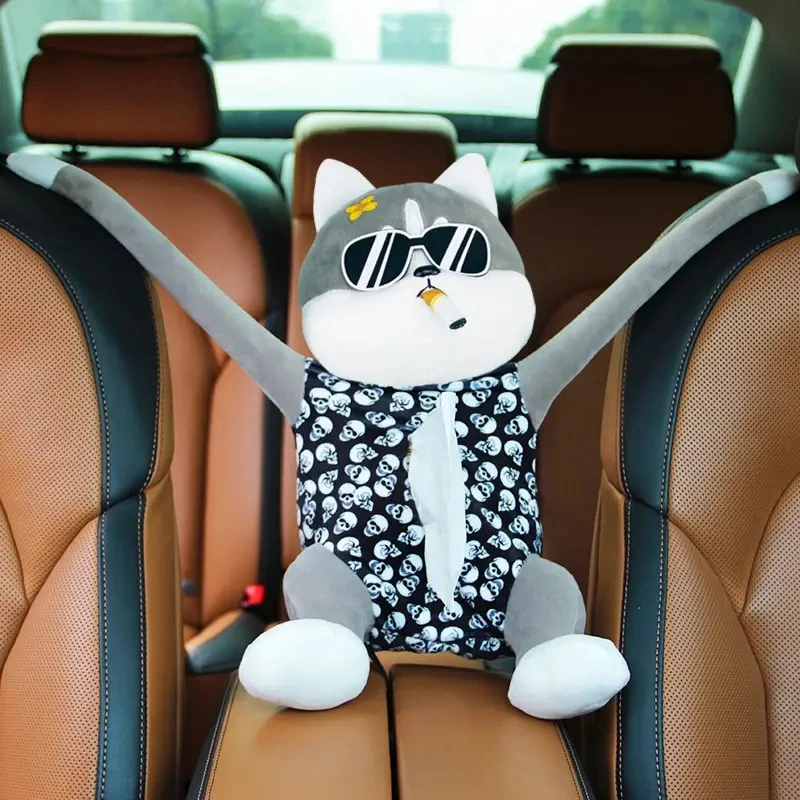 Car Tissue Box Pumping Hanging Inner Armrest Box Sun Visor Cartoon Cute Creative