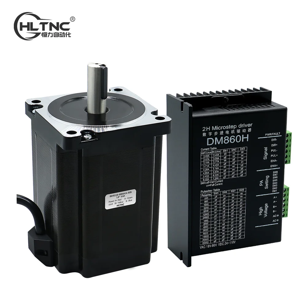 NEMA34 CNC Stepper Motor 86X118mm 8.5.m 6A With 14mm Single Or Dual Key ...