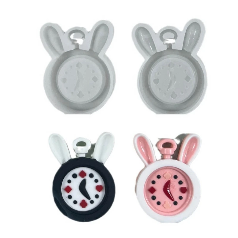 

Rabbit Watch Silicone Mold Personalized Table Ornament Resin Molds DIY Craft Mini cartoon Watch Molds Watch Clock Molds DIY