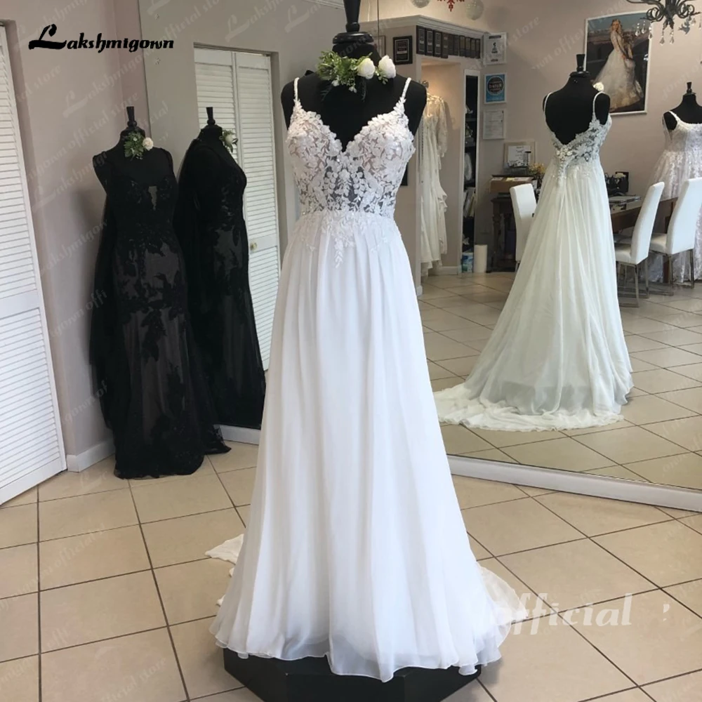 

Lakshmigown Robe Mariee Lace Appliques Boho Chiffon Beach Wedding Dress 2024 Vestidos De Novia Summer Boheme Bridal Gown