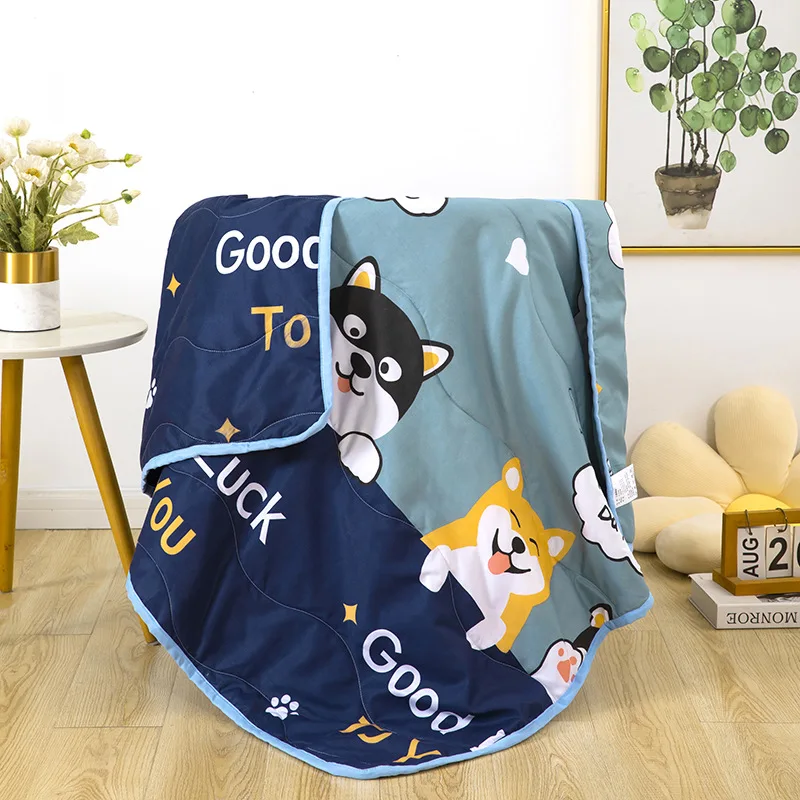 

Children's Summer Cool Quilt Baby Nap Washed Cotton Air Conditioner Quilt Kindergarten Cartoon Comforter Duvets Baby Blanket