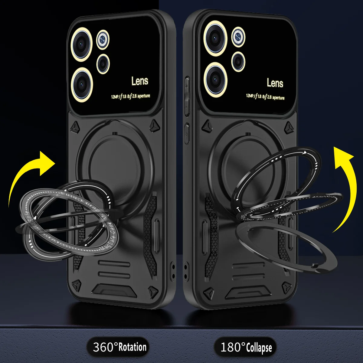 360° Rotating Magnetic Bracket Armored Phone Case with Magsafe Protective Cover