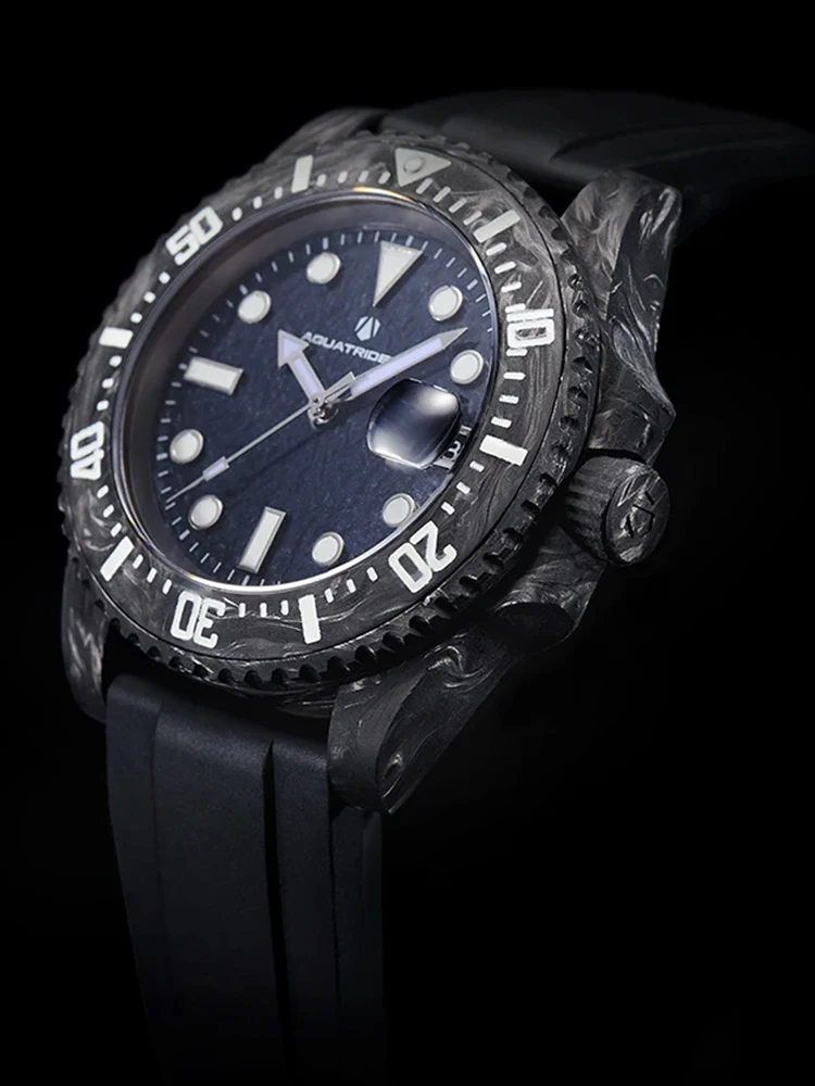2024 New Carbon fibre 40MM quality dive men's luxury leisure watch SW200 automatic mechanical 3ATMsapphire Clock Gift for Men