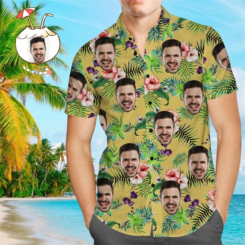 Unisex Hawaiian Shirts Custom Funny 3d Diy Print Button Shirts Short Sleeves/long Sleeves Hawaii Shirt Tops European Size 6xl 2