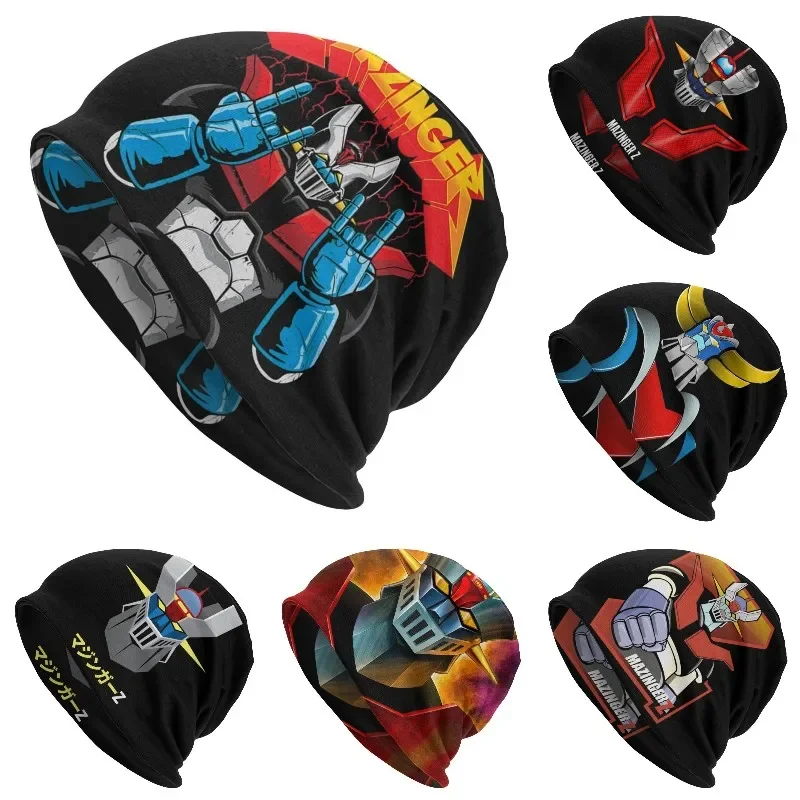 

Mazinger Z Skullies Beanies Caps Hip Hop Winter Warm Women Men Knitted Hats Adult Unisex UFO Robot Anime Bonnet Hats