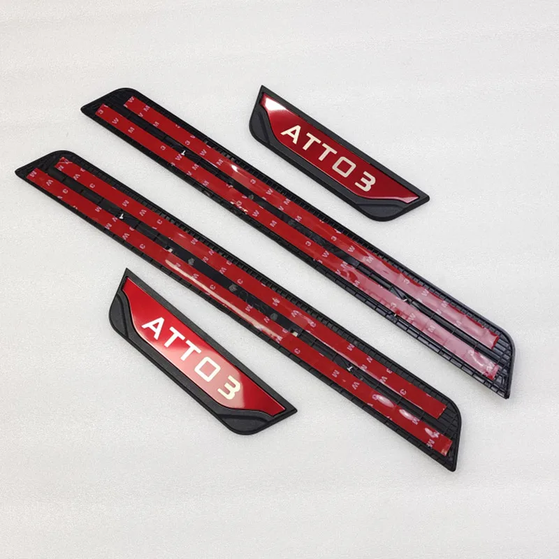 For BYD ATTO 3 Atto 3 car styling 4pcs Welcome Pedal Car Scuff Plate Pedal Door Sill Pathway Auto Parts Accessories