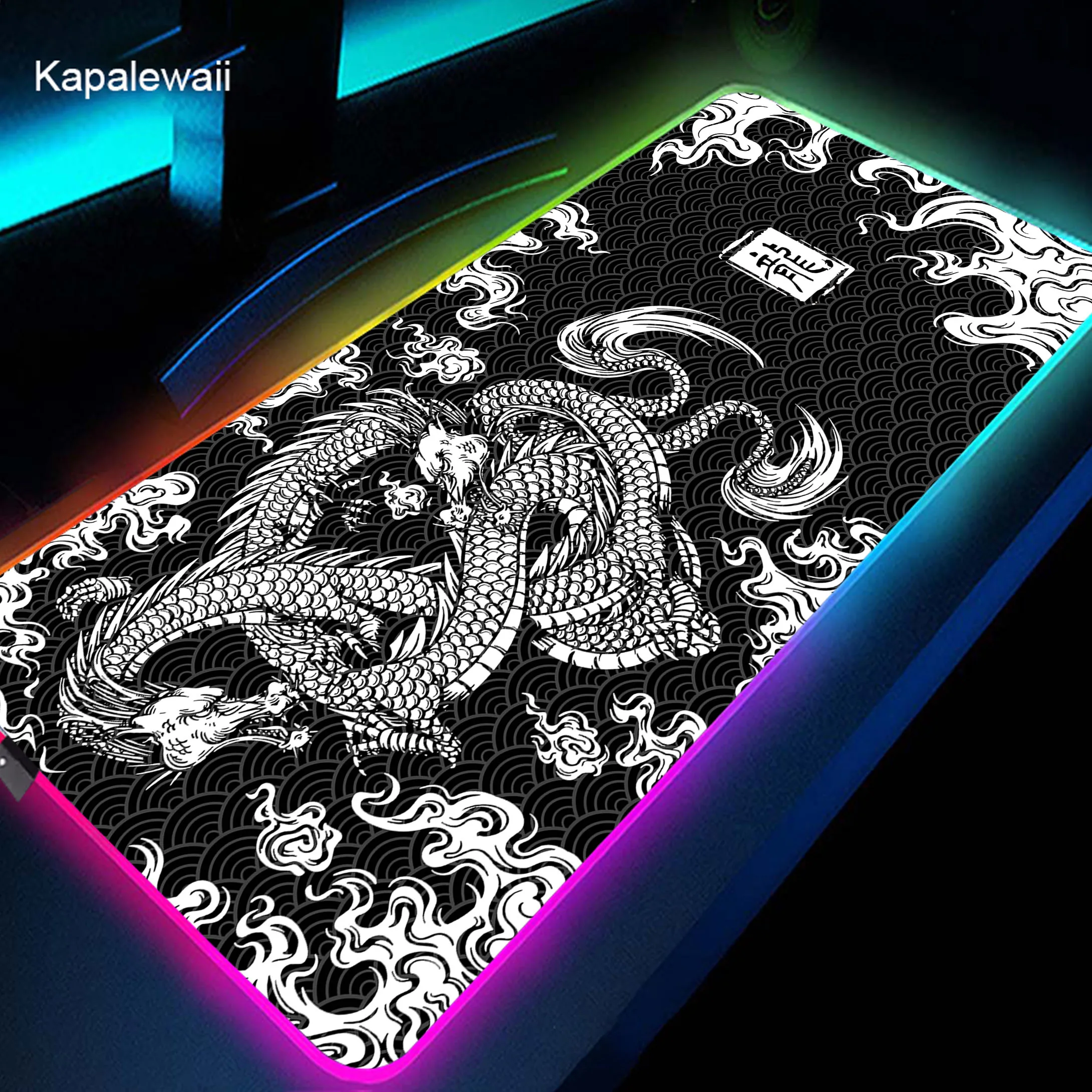 

Gamer Large Mousemat RGB Mouse Pad LED Backlight Deskmat Dragon XXL Gaming Accessories Keyboard Pads Big Office Table Carpet