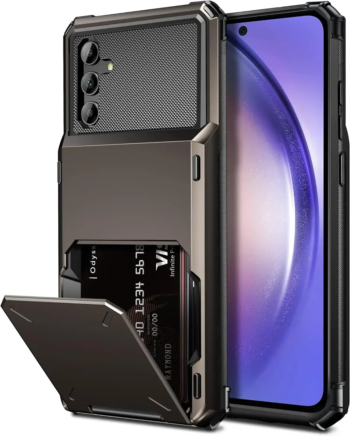 Wallet Phone Case with 5 Card Slots and Pocket Cover