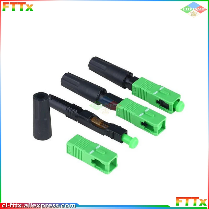 Free Shipping 100pieces/box SC APC Fiber Fast Connector SC APC Single Fiber optic quick connector SC Connector Use FTTH Tool