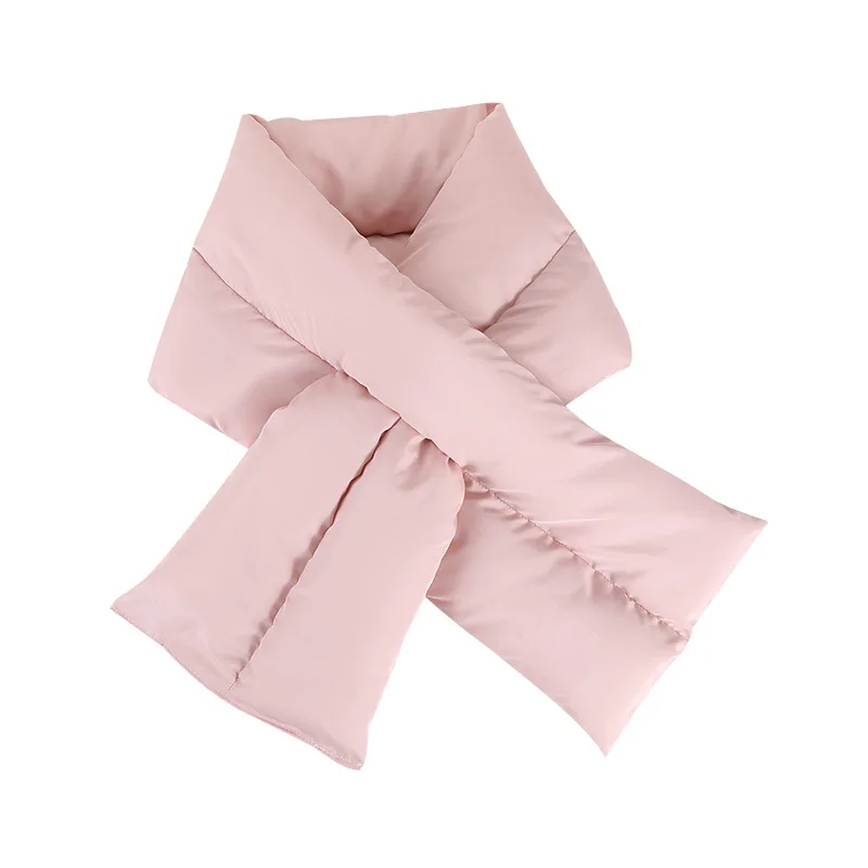 Women Cotton Down Ring Snood Scarves Thermal Warm Scarf 18x115cm Eiderdown Neck Warmer Women Men Inflatable Winter Down Scarf