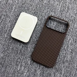 Slim Frameless Carbon Fiber Pattern Magnetic Case with Plastic Bumper Cover - iPhone 12 Pro Max (Triangle)