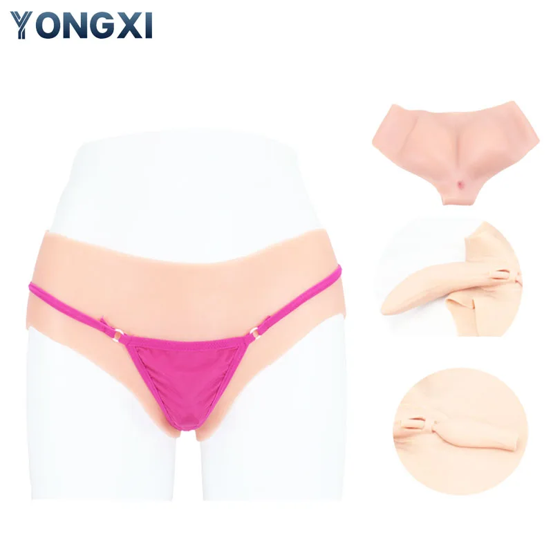 

YONGXI Triangle Pants Have Realistic Silicone Vagina for Men Dress Up Like A Aissy Crossdresser Latex Sexy Porn Cosplay