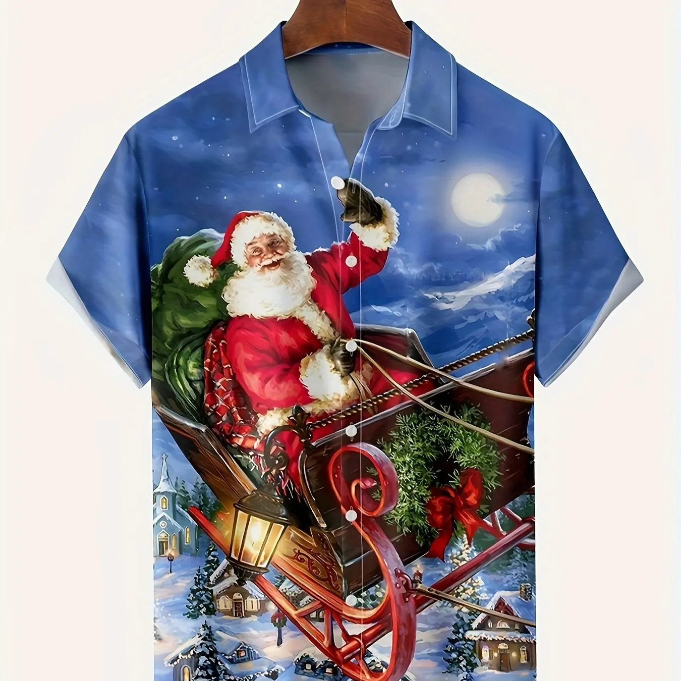 Children's Clothing Boy's Shirt Short Sleeve Blouse Cartoon Christmas Print Kawaii Kids Summer Clothes Shirts