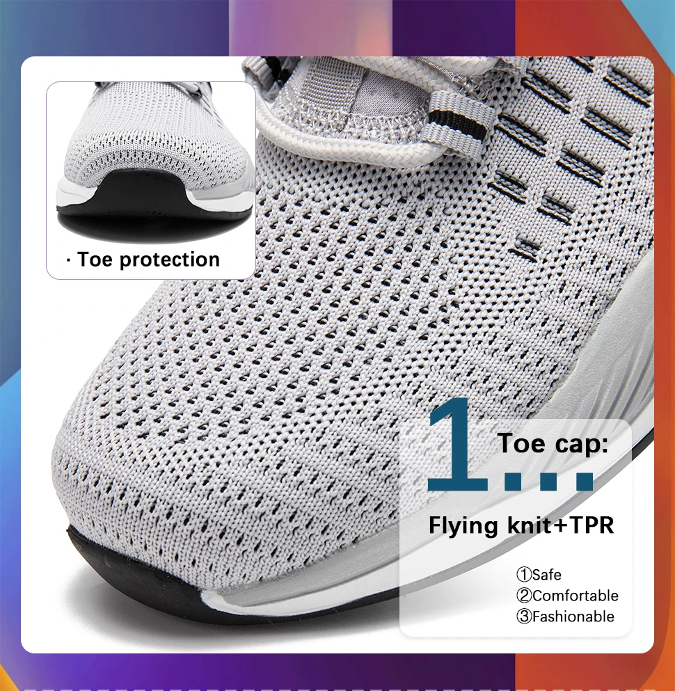 Baasploa Herren-Fitness-Trainer, leichte Strick-Sneaker, bequeme Turnschuhe für das Training, Wanderschuhe, Schuhe für einen aktiven Lebensstil – Detail 6