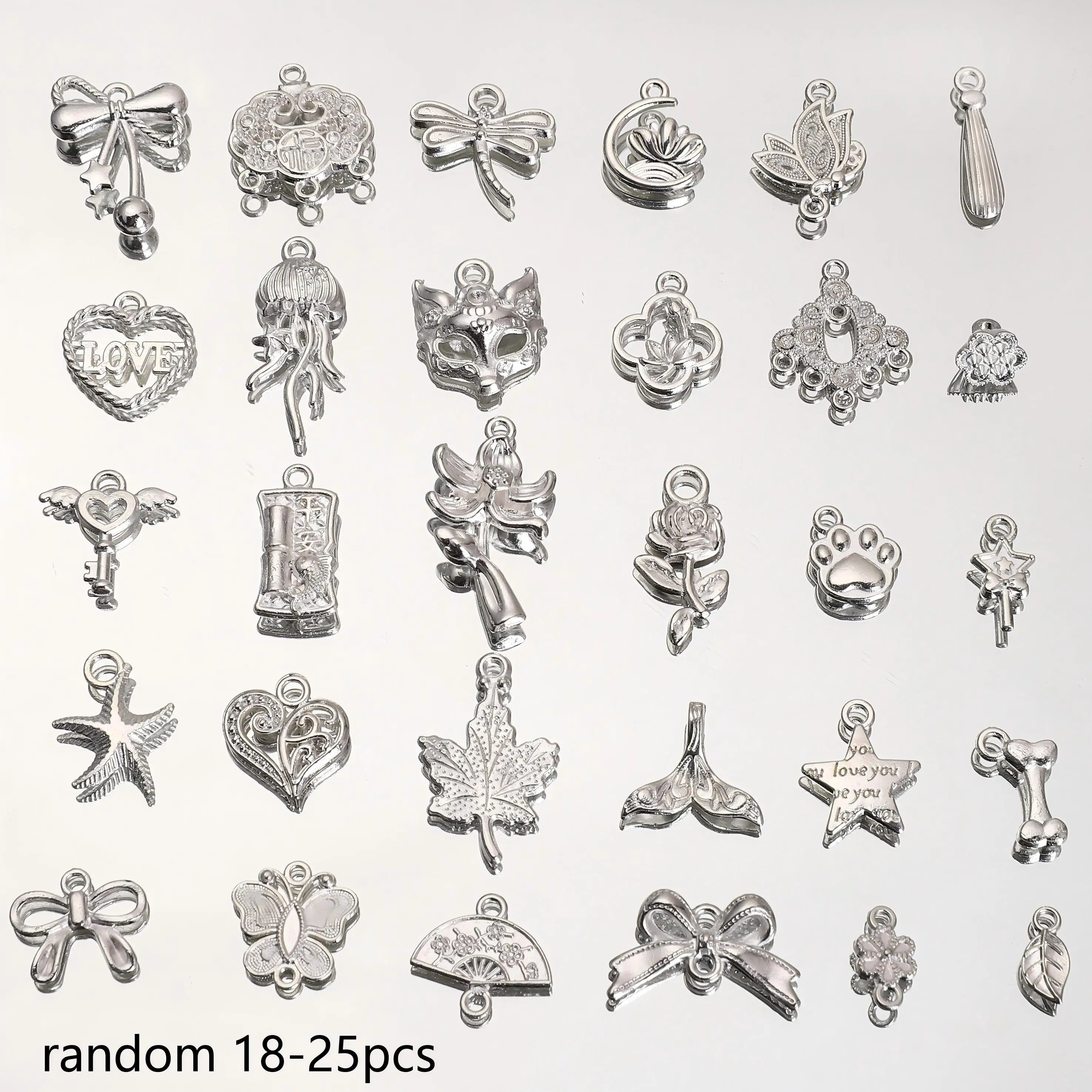 Versatile Silver Tone Alloy Charms